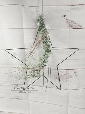 Türhänger Sternform dekoriert in grün-schwarz